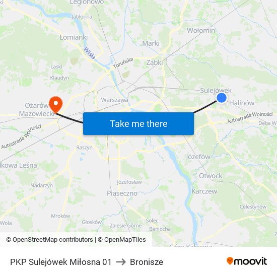 PKP Sulejówek Miłosna 01 to Bronisze map