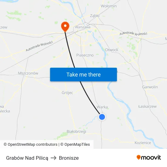 Grabów Nad Pilicą to Bronisze map