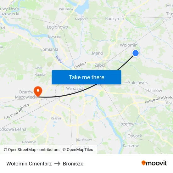 Wołomin Cmentarz to Bronisze map