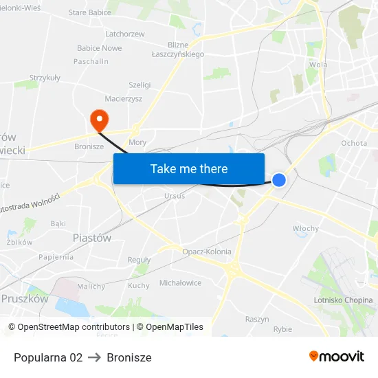 Popularna 02 to Bronisze map