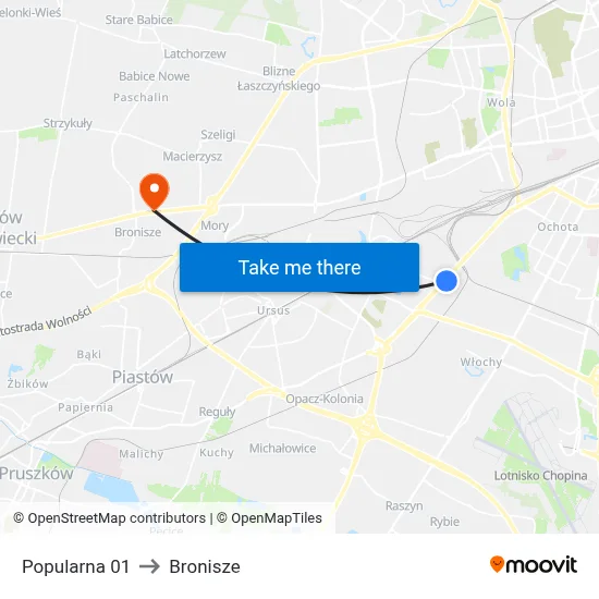 Popularna 01 to Bronisze map
