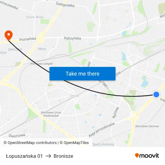 Łopuszańska 01 to Bronisze map