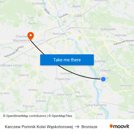 Karczew Pomnik Kolei Wąskotorowej to Bronisze map