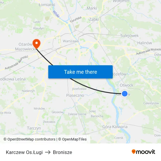 Karczew Os.Ługi to Bronisze map