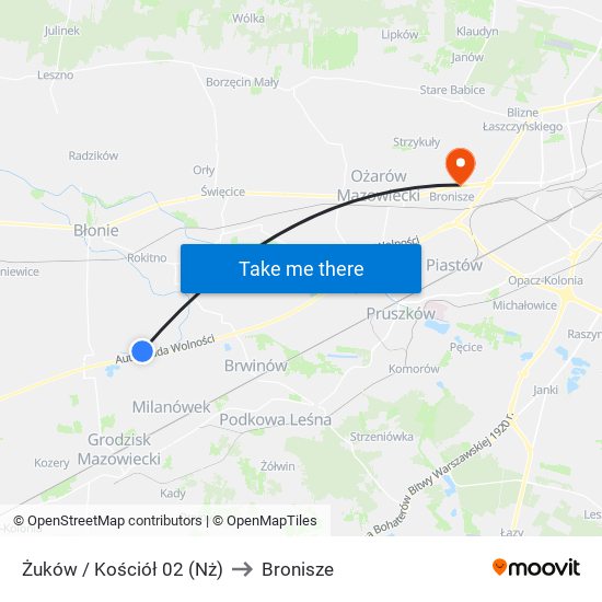 Żuków / Kościół 02 (Nż) to Bronisze map