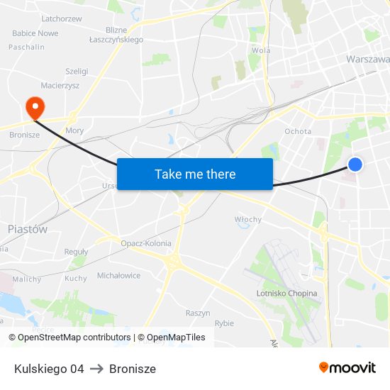 Kulskiego 04 to Bronisze map