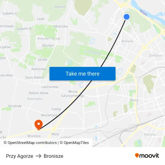 Przy Agorze to Bronisze map