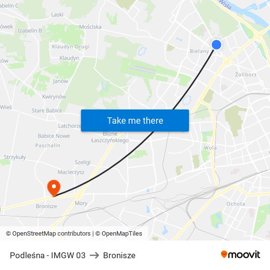 Podleśna - IMGW 03 to Bronisze map