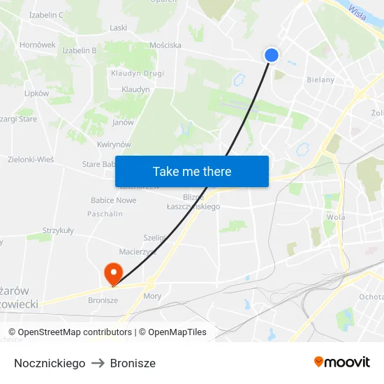 Nocznickiego to Bronisze map