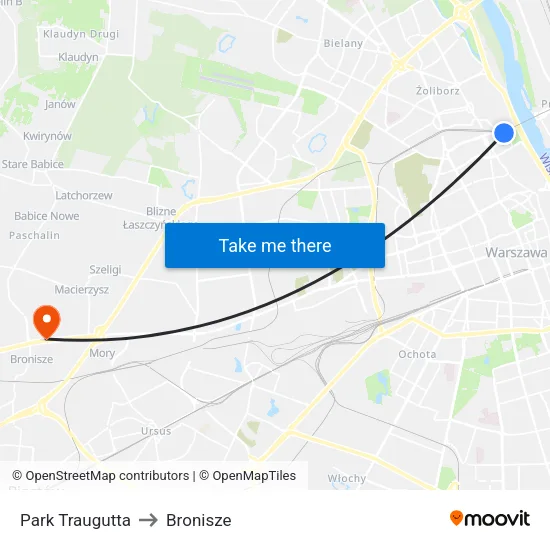 Park Traugutta to Bronisze map