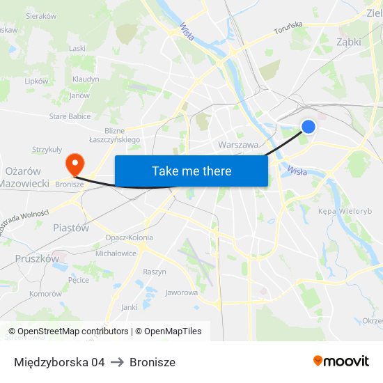 Międzyborska 04 to Bronisze map