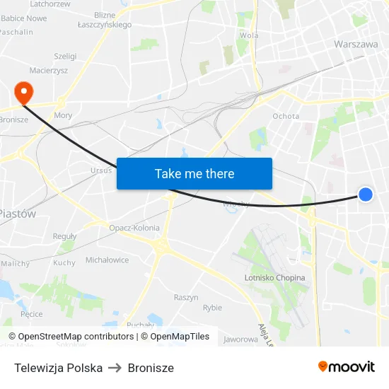 Telewizja Polska to Bronisze map