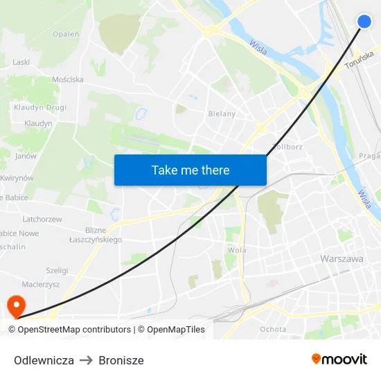 Odlewnicza to Bronisze map