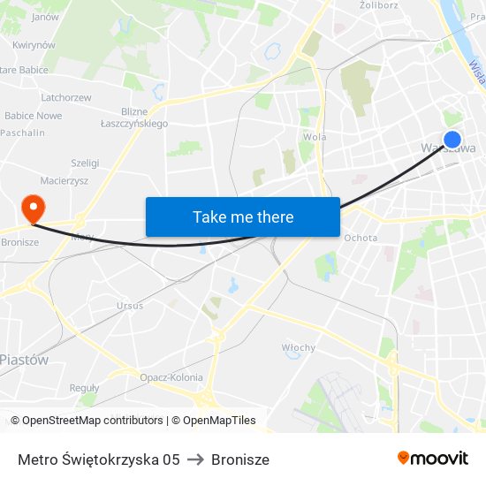 Metro Świętokrzyska 05 to Bronisze map