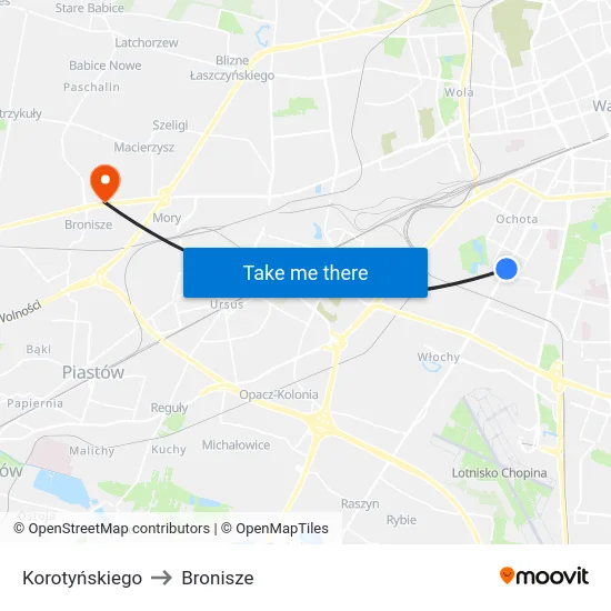 Korotyńskiego to Bronisze map