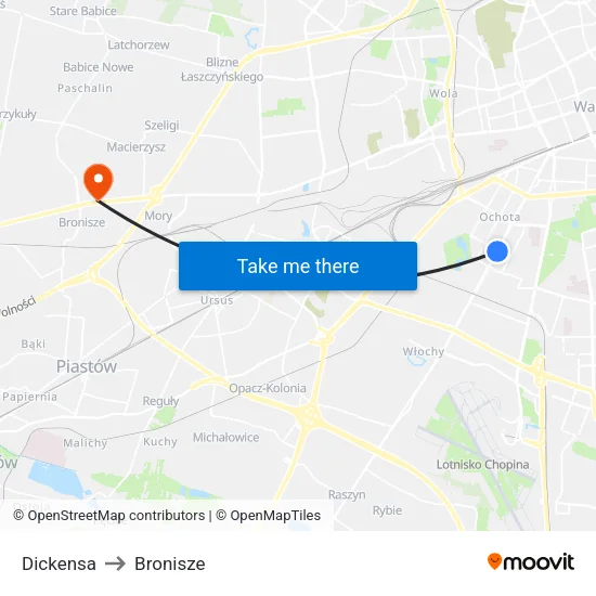 Dickensa to Bronisze map