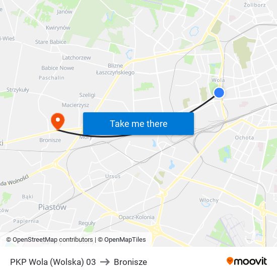 PKP Wola (Wolska) 03 to Bronisze map