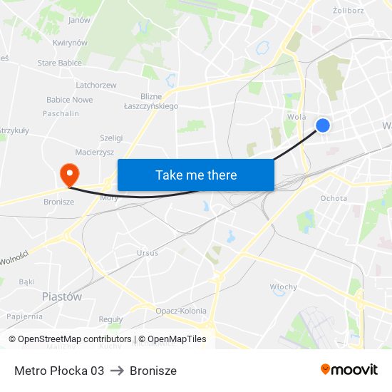 Metro Płocka 03 to Bronisze map