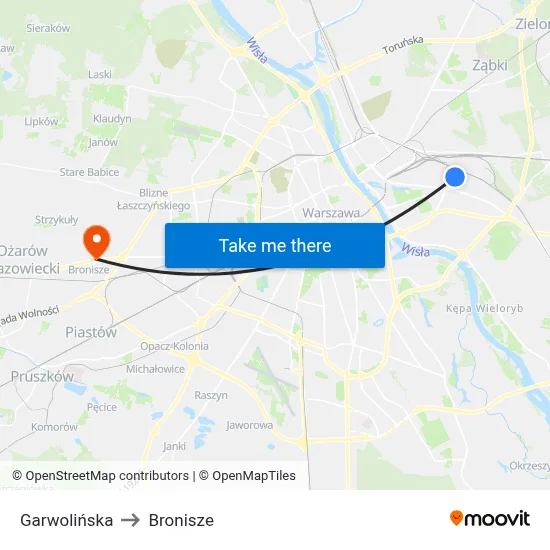 Garwolińska to Bronisze map