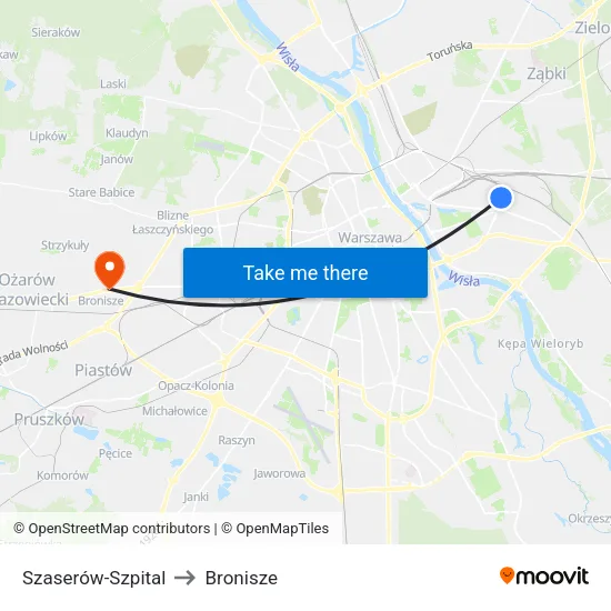 Szaserów - Szpital to Bronisze map