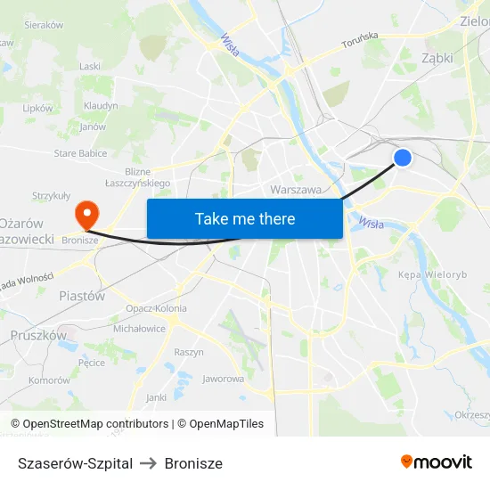 Szaserów - Szpital to Bronisze map