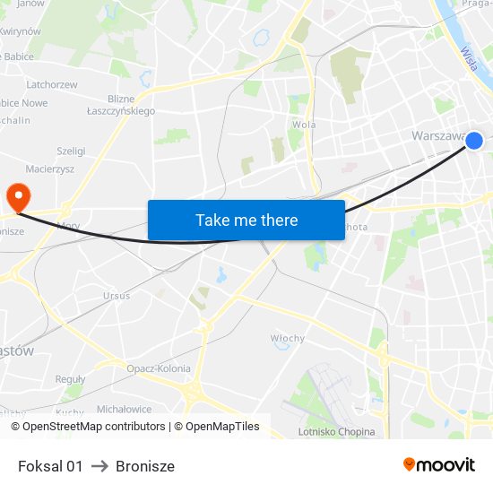 Foksal 01 to Bronisze map