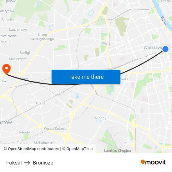 Foksal to Bronisze map