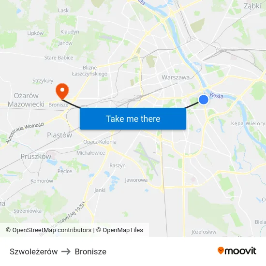 Szwoleżerów to Bronisze map