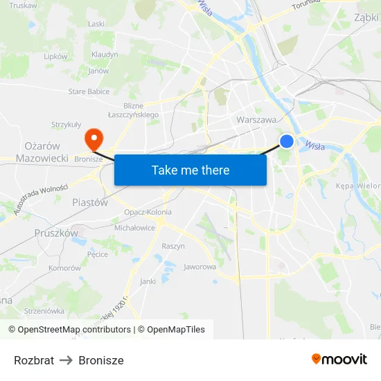 Rozbrat to Bronisze map