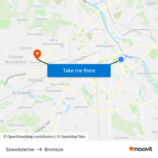 Szwoleżerów to Bronisze map