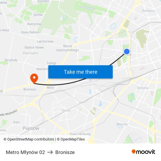 Metro Młynów 02 to Bronisze map