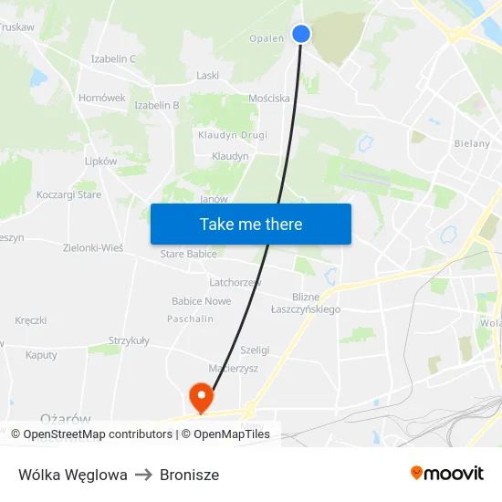 Wólka Węglowa to Bronisze map