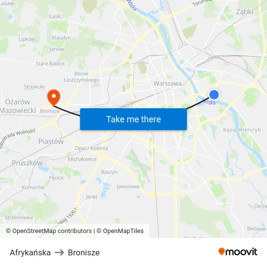 Afrykańska to Bronisze map