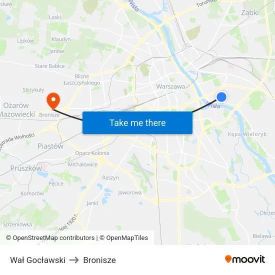 Wał Gocławski to Bronisze map