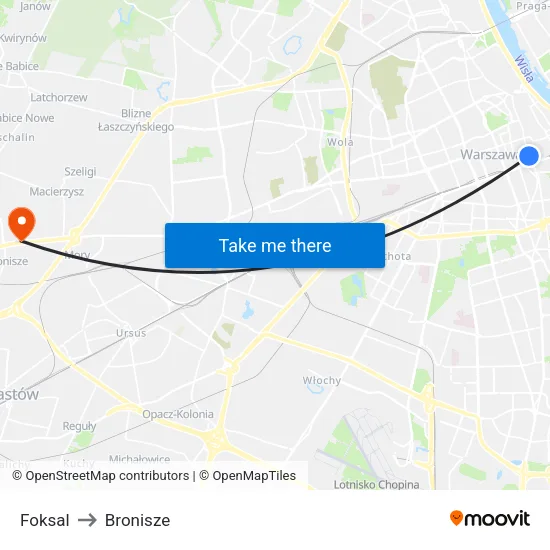Foksal to Bronisze map