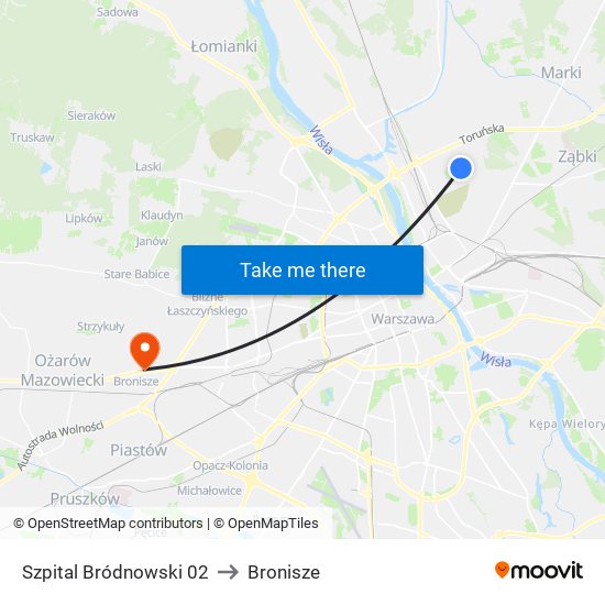 Szpital Bródnowski 02 to Bronisze map