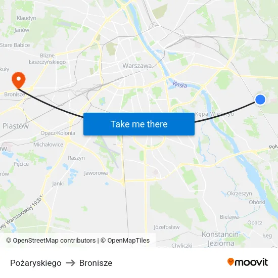 Pożaryskiego to Bronisze map