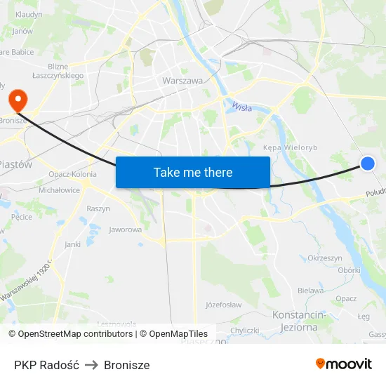 PKP Radość to Bronisze map