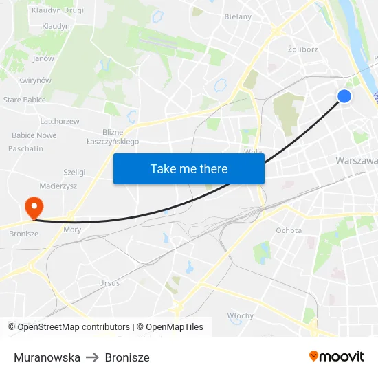 Muranowska to Bronisze map