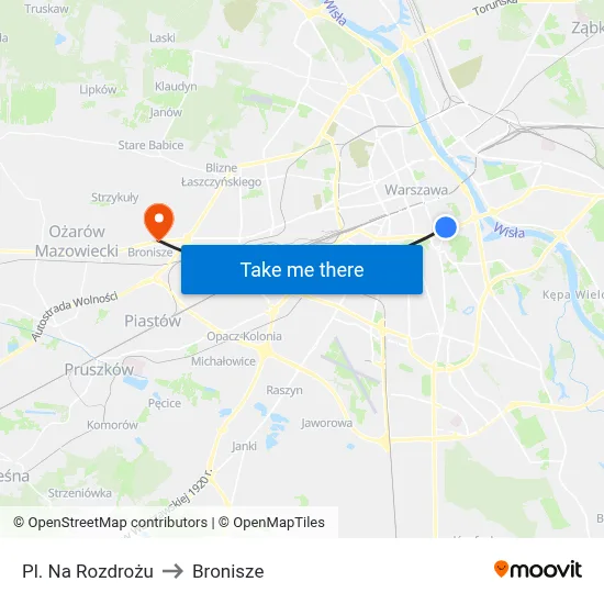 Pl. Na Rozdrożu to Bronisze map