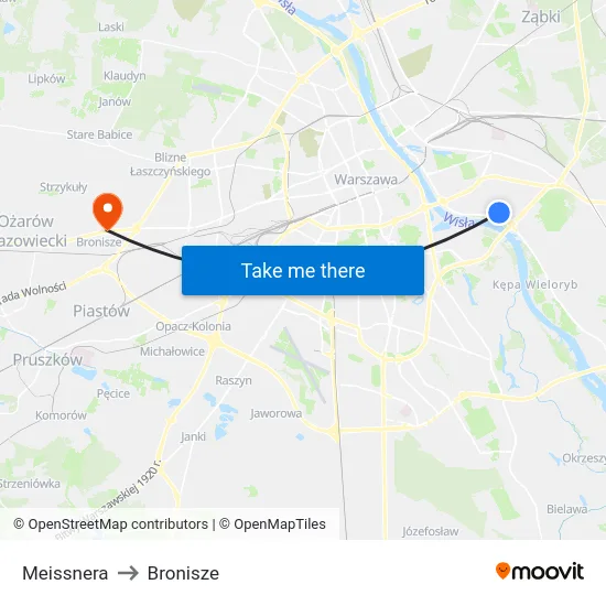 Meissnera to Bronisze map