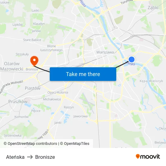 Ateńska to Bronisze map