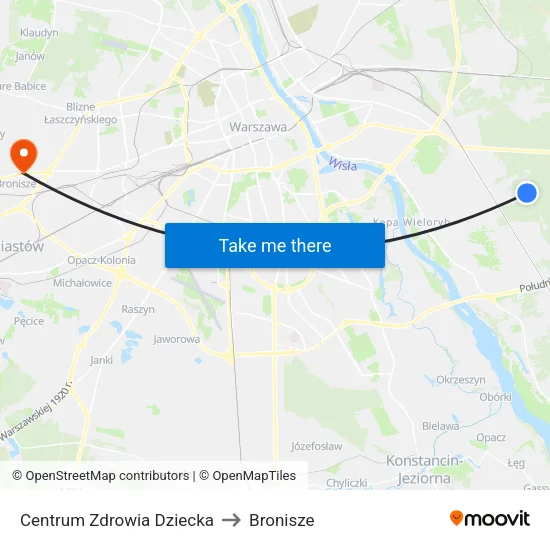 Centrum Zdrowia Dziecka to Bronisze map
