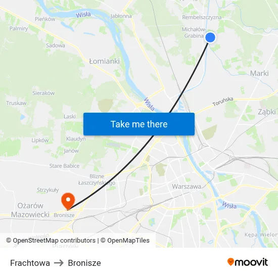 Frachtowa to Bronisze map