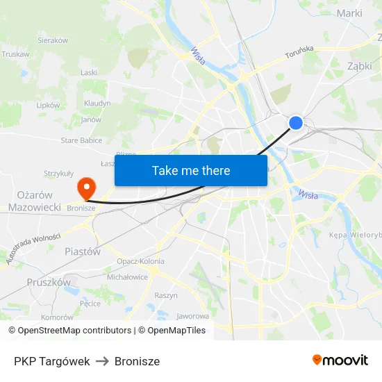 PKP Targówek to Bronisze map