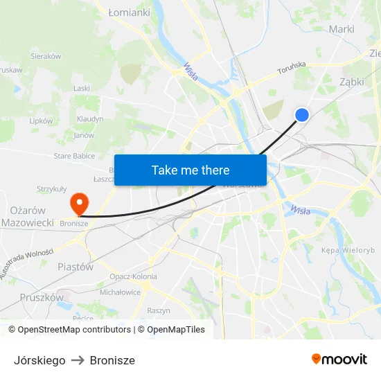 Jórskiego to Bronisze map