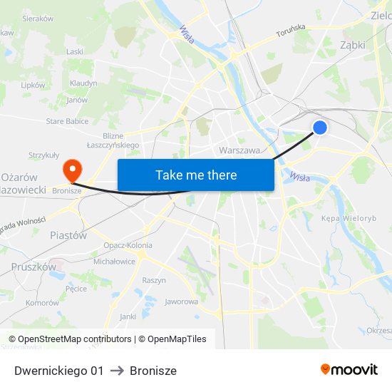 Dwernickiego 01 to Bronisze map