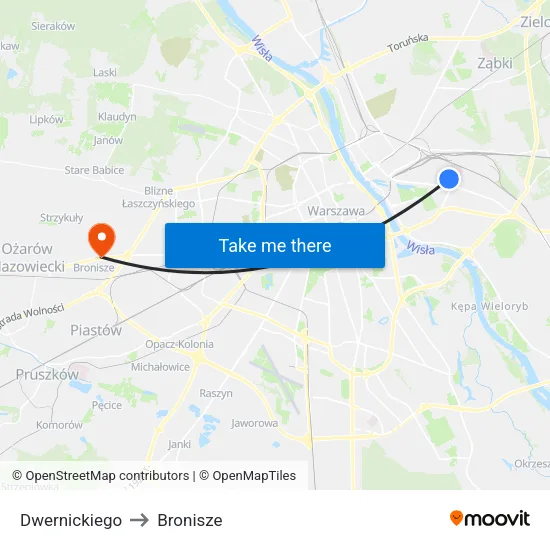 Dwernickiego to Bronisze map