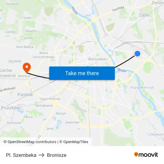 Pl. Szembeka to Bronisze map