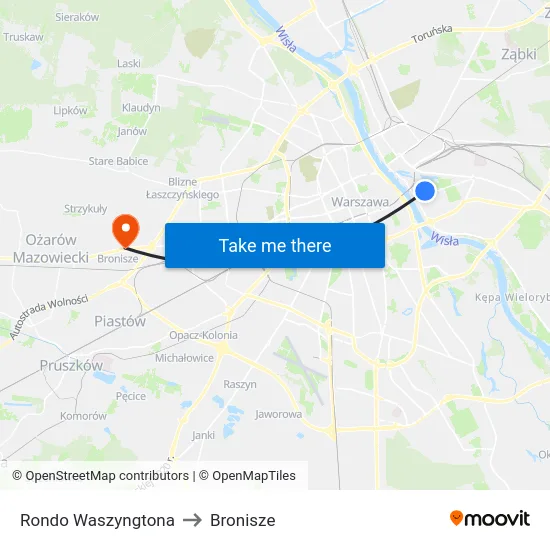 Rondo Waszyngtona to Bronisze map